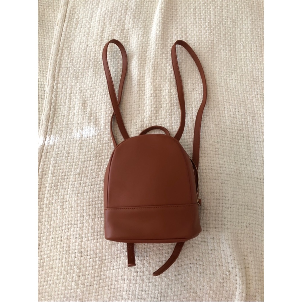 Brown Leather Mini Backpack